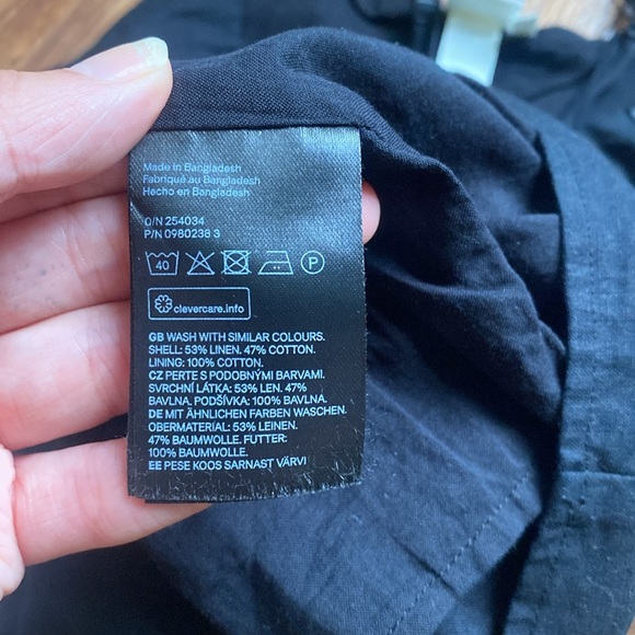 h&m linen blend strappy mini dress zipper on side - Picture 3 of 6